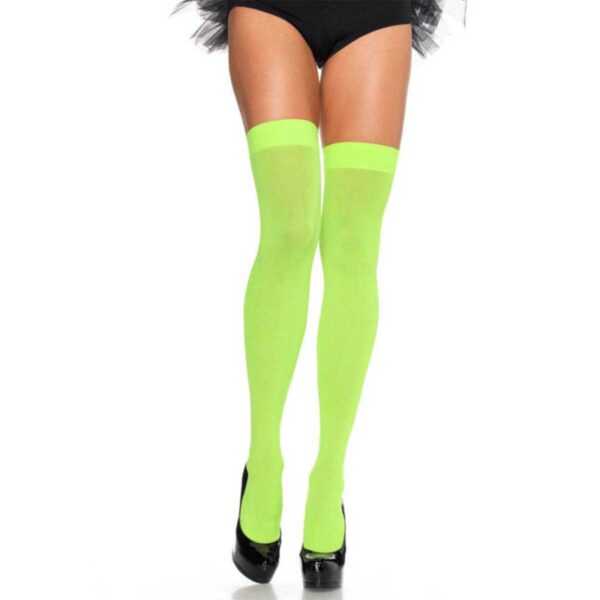 Ciorapi Leg Avenue Opaque Nylon Thigh Highs Neon Green One Size Ciorapi Leg Avenue Opaque Nylon Thigh Highs Neon Green One Size
