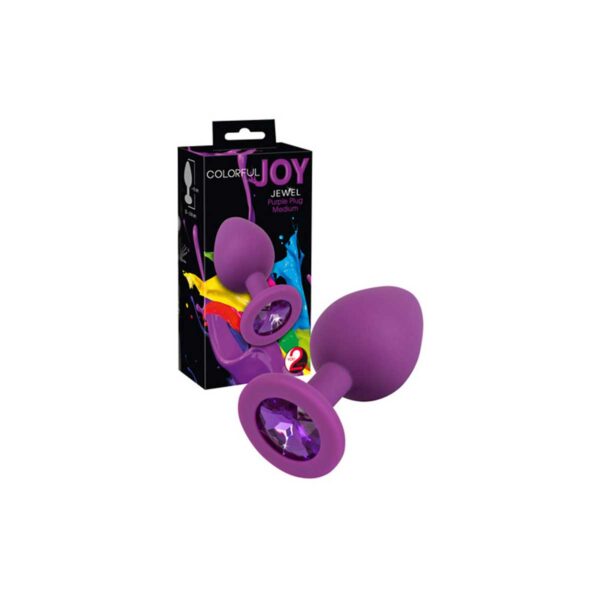 Dildo Anal Colorful Joy Jewel Purple Plug Medium Dildo Anal Colorful Joy Jewel Purple Plug Medium