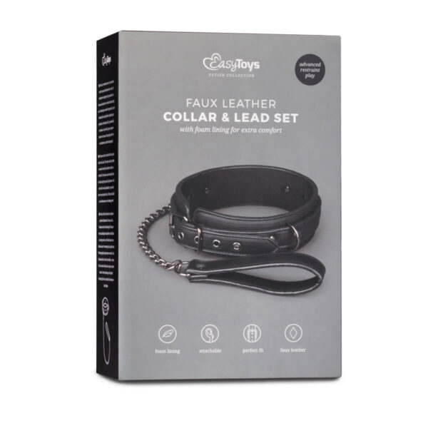 Zgarda Cu Lesa Easytoys Faux Leather Collar Lead Set2