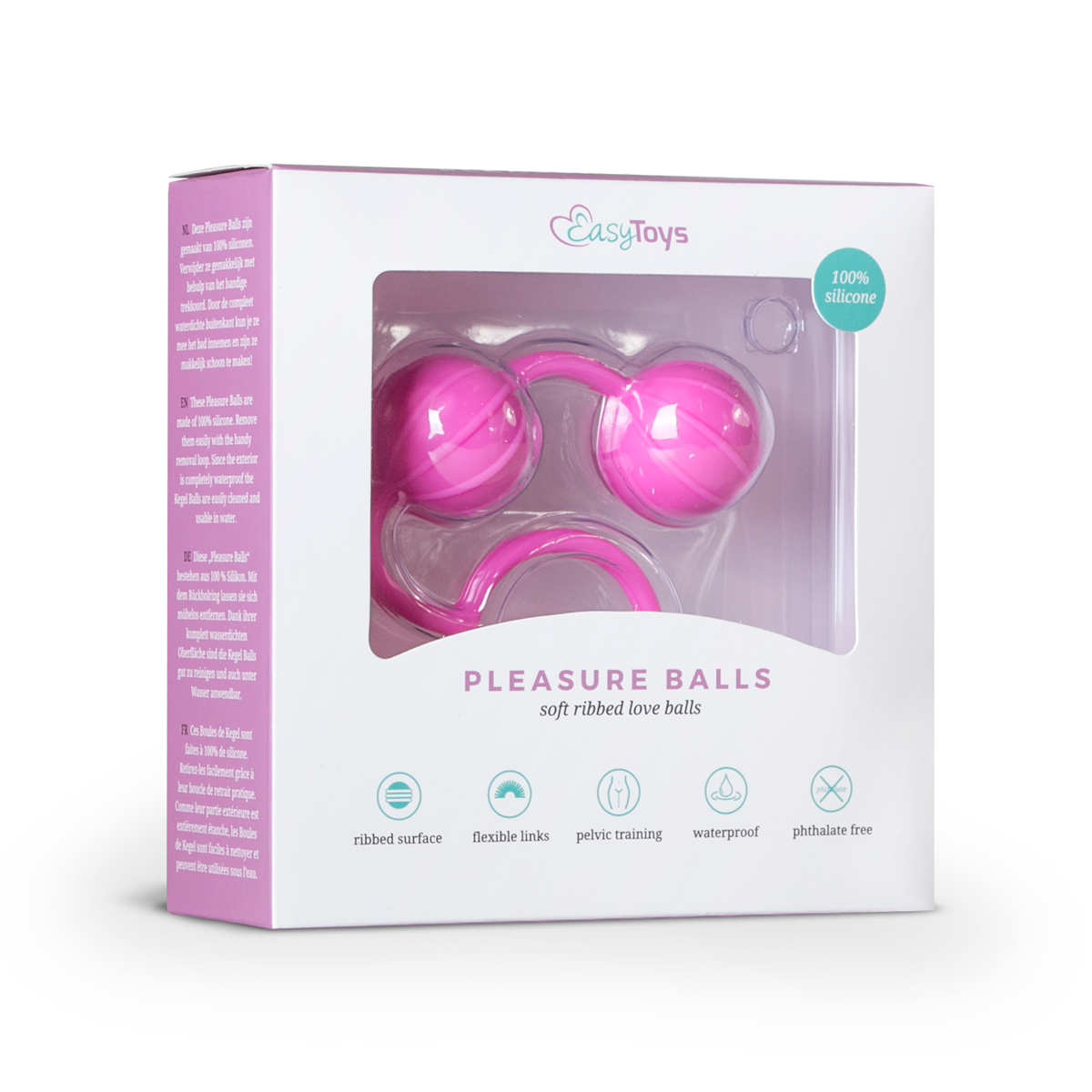 Bile Vaginale Pleasure Balls Vertical Ribbed Silicon Pink
