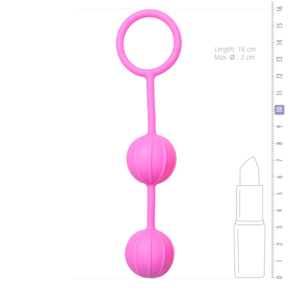 Bile Vaginale Pleasure Balls Vertical Ribbed Silicon Pink