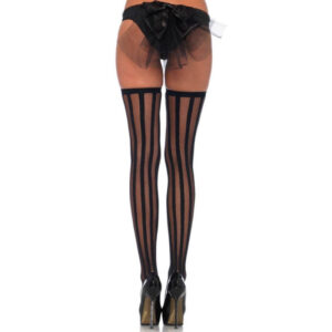 Ciorapi Leg Avenue Sheer Stockings With Black Opaque Vertical Strips One Size