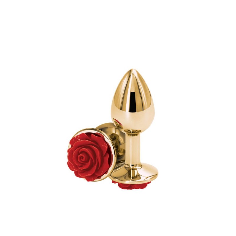 Dildo Anal Metalic Rear Assets Rose Gold Red Small