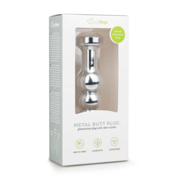 Dildo Anal Metalic Silver Butt Plug No 5 With Diamond Clear Dildo Anal Metalic Silver Butt Plug No 5 With Diamond Clear