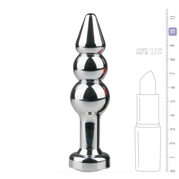Dildo Anal Metalic Silver Butt Plug No 5 With Diamond Clear Dildo Anal Metalic Silver Butt Plug No 5 With Diamond Clear