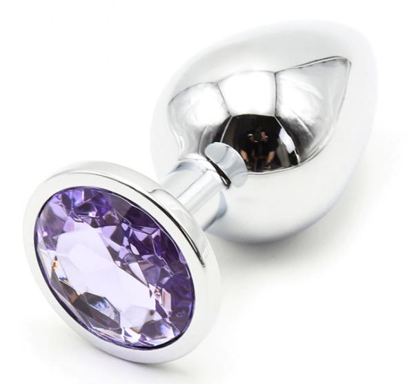 Dildo Anal Metalic Small With Diamond Purple Mystery