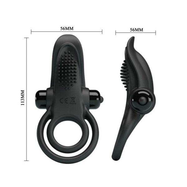 Inel Cu Vibratie Pretty Love Double 10 Functii Black Inel Cu Vibratie Pretty Love Double 10 Functii Black