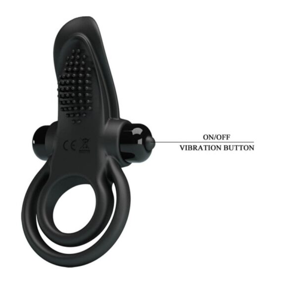 Inel Cu Vibratie Pretty Love Double 10 Functii Black Inel Cu Vibratie Pretty Love Double 10 Functii Black