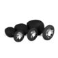 Set 3 Dildo Anal Diamond Plug Set Silicone Black