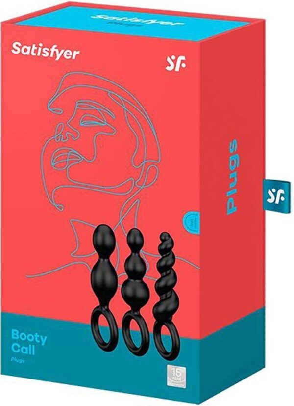 Set Dildo Anal Booty Call Plugs Black Satisfyer Set Dildo Anal Booty Call Plugs Black Satisfyer