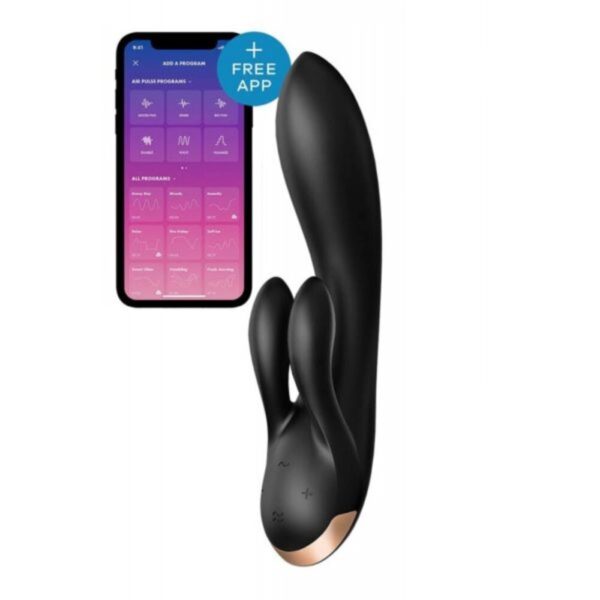 Vibrator Satisfyer Double Flex Black Vibrator Satisfyer Double Flex Black