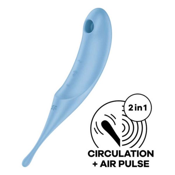 Satisfyer Air Pulse Vibrator Twirling Pro Albastru Satisfyer Air Pulse Vibrator Twirling Pro Albastru