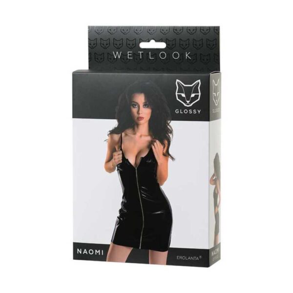 Rochie Wetlook Naomi M Neagra Glossy Rochie Wetlook Naomi M Neagra Glossy