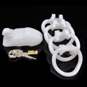 cusca de castitate cock trainer hard plastic alb passion labs