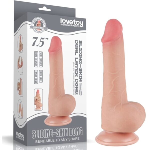 lovetoy sliding skin dual layer dong flesh 7.5 inch lovetoy sliding skin dual layer dong flesh 7.5 inch