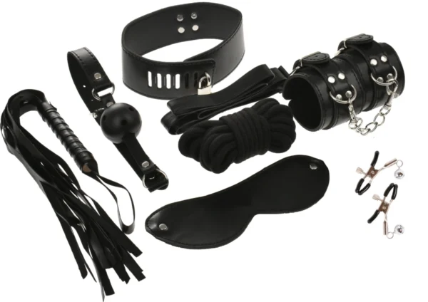 guilty toys set tease me 7 piece bondage kit black