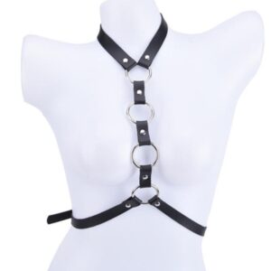 sistem four rings harness piele ecologica negru os