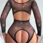 Body Crotchless Sexy Glitter Black S/L