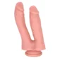 Dildo Dublu cu Ventuza la Baza Silicon Lichid Flesh