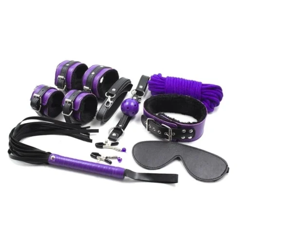 guilty toys set delight submission 8 piese violet/negru