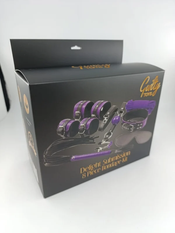 guilty toys set delight submission 8 piese violet/negru guilty toys set delight submission 8 piese violet/negru