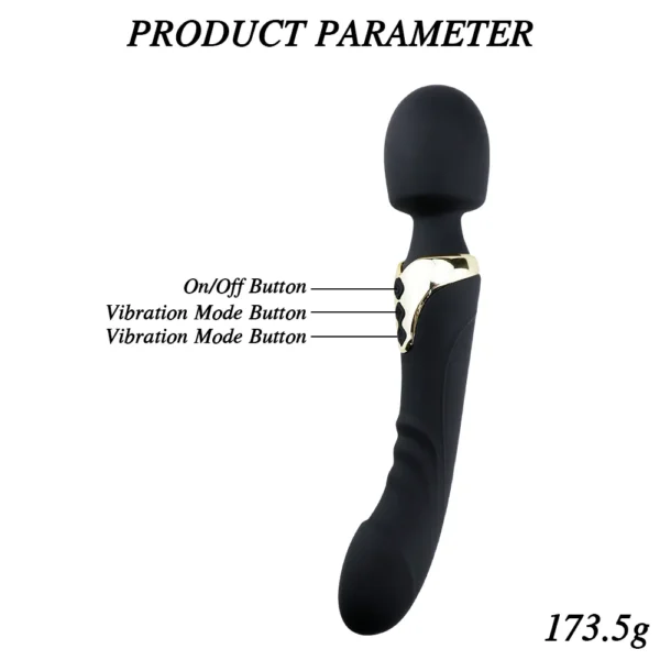 Guilty Toys Vibrator Wand Dublu Black Guilty Toys Vibrator Wand Dublu Black