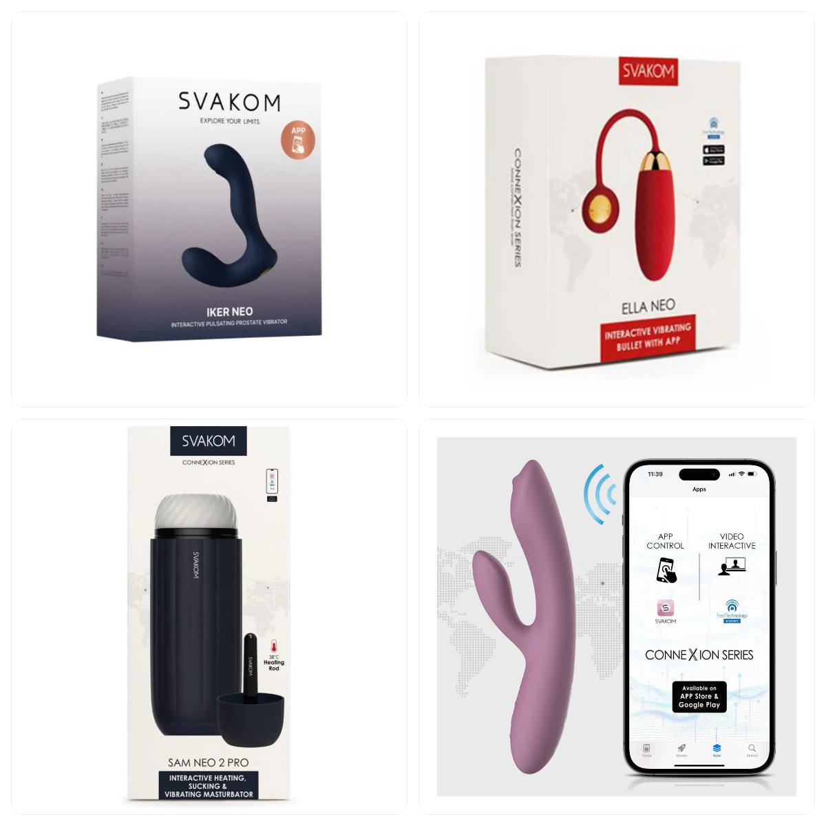 Produse Svakom: Vibrator Anal Svakom Iker Neo, Ou Cu Vibratii Svakom Ella Neo Red With App, Masturbator Sam Neo 2 Pro, Svakom Trysta Neo