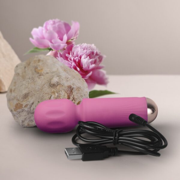 Rocks Off Mini Wand Vibrator Peony Pink Rocks Off Mini Wand Vibrator Peony Pink