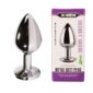 X Men Metal Butt Plug Silver Diamond Black M