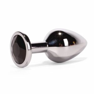 X Men Metal Butt Plug Silver Diamond Black M