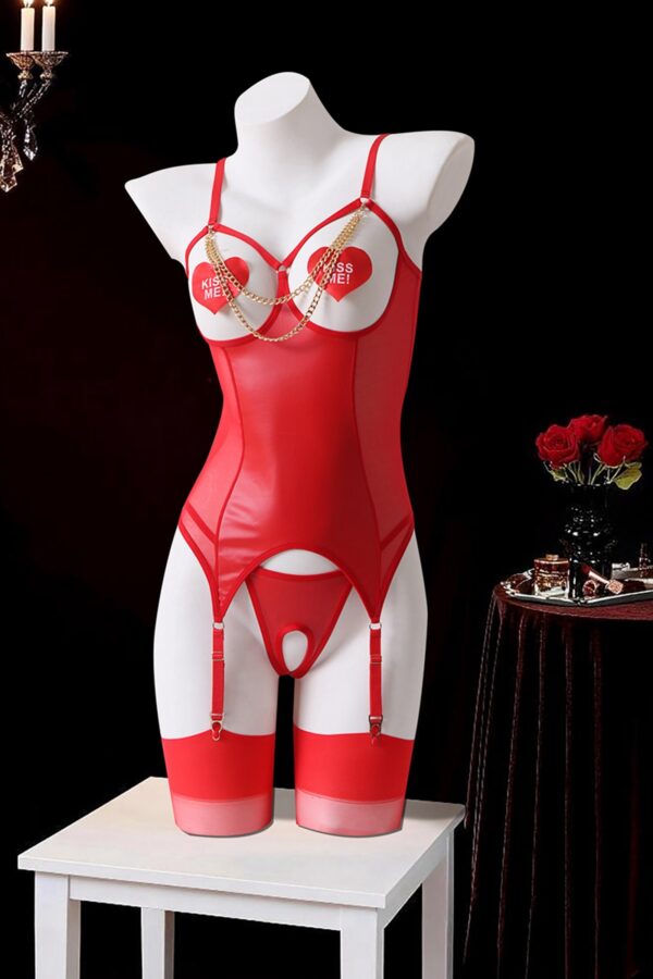 Chilirose 4873 Corset Set Open Cup S Red Chilirose 4873 Corset Set Open Cup S Red