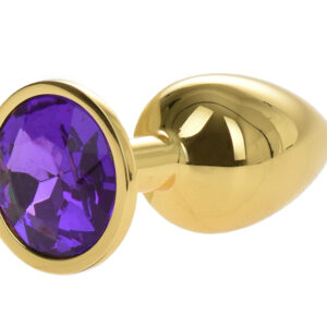 Acasă Passion Labs Butt Plug Metalic Auriu Diamond Mov S