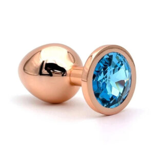 Acasă Passion Labs Charm Anal Plug Rose Gold Diamond Blue L