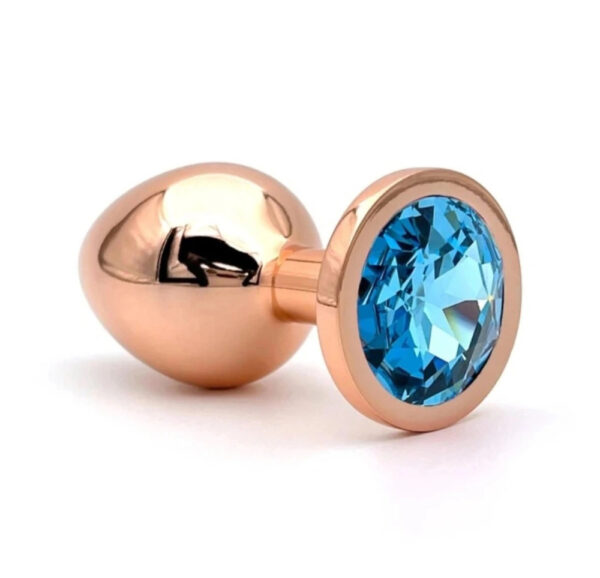 Passion Labs Charm Anal Plug Rose Gold Diamond Blue L