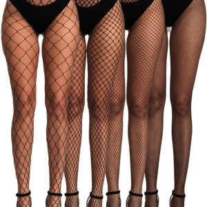Acasă Set 4 Ciorapi din Plasa Fishnet Negru S/L