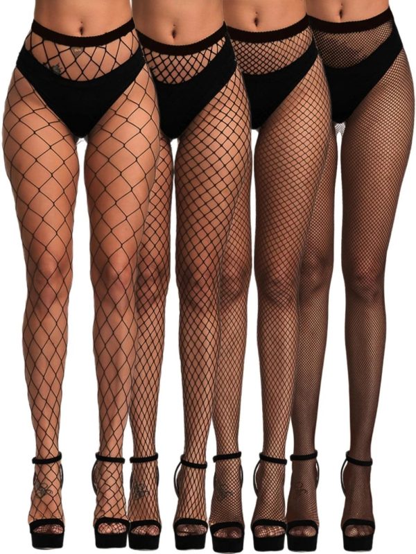 Set 4 Ciorapi din Plasa Fishnet Negru S/L Set 4 Ciorapi din Plasa Fishnet Negru S/L