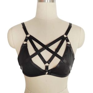 Acasă Guilty Toys Top Harness Denisse Elastic Aspect Lucios Black XS/L
