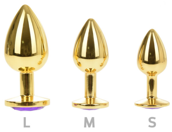 Passion Labs Butt Plug Metalic Auriu Diamond Mov S Passion Labs Butt Plug Metalic Auriu Diamond Mov S