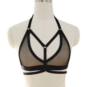 Acasă Guilty Toys Sutien Harness Nicole Elastic Cu Aspect Lucios Negru XS/L