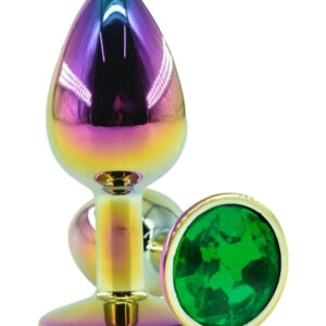 Acasă Guilty Toys Butt Plug Metalic Rainbow Diamond Verde L