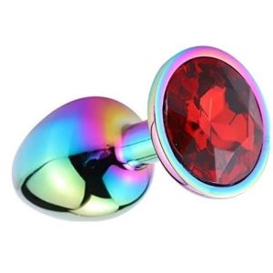Acasă Guilty Toys Butt Plug Metalic Rainbow Diamond Red S