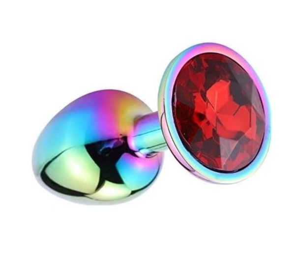 Guilty Toys Butt Plug Metalic Rainbow Diamond Red S Guilty Toys Butt Plug Metalic Rainbow Diamond Red S
